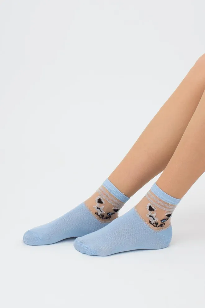 Носки детские классические Ks3 cristal lurex 001 Giulia (baby blue)