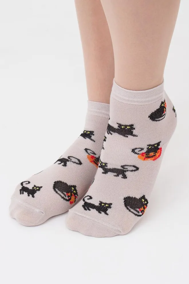 Носки детские классические с рисунком Ks3 Halloween (F) 2302 Giulia (moonlight), бежевый