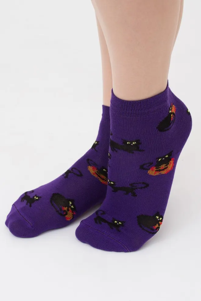 Носки детские классические с рисунком Ks3 Halloween (F) 2302 Giulia (violet indigo), фиолетовый
