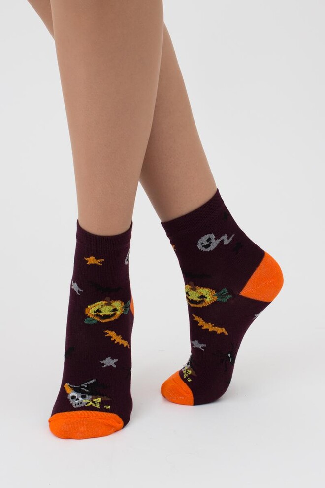 Носки детские классические с рисунком Ks2 Halloween 004 (vintage grape)