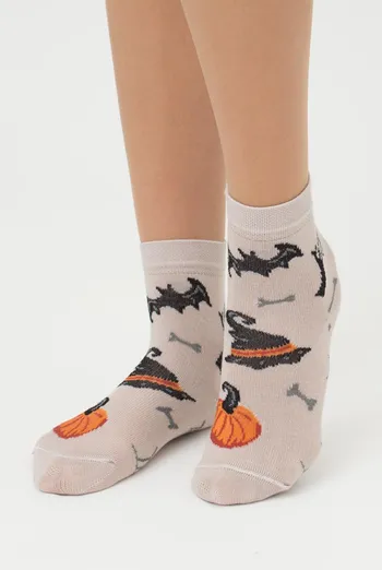 Шкарпетки дитячі класичні з малюнком Ks3 Halloween 2201 Giulia (moonlight), бежевий