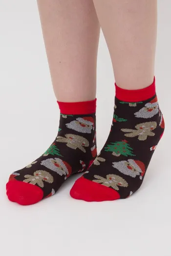 Шкарпетки дитячі класичні з малюнком Ks3 New Year (F) 2401 Giulia (caffe)