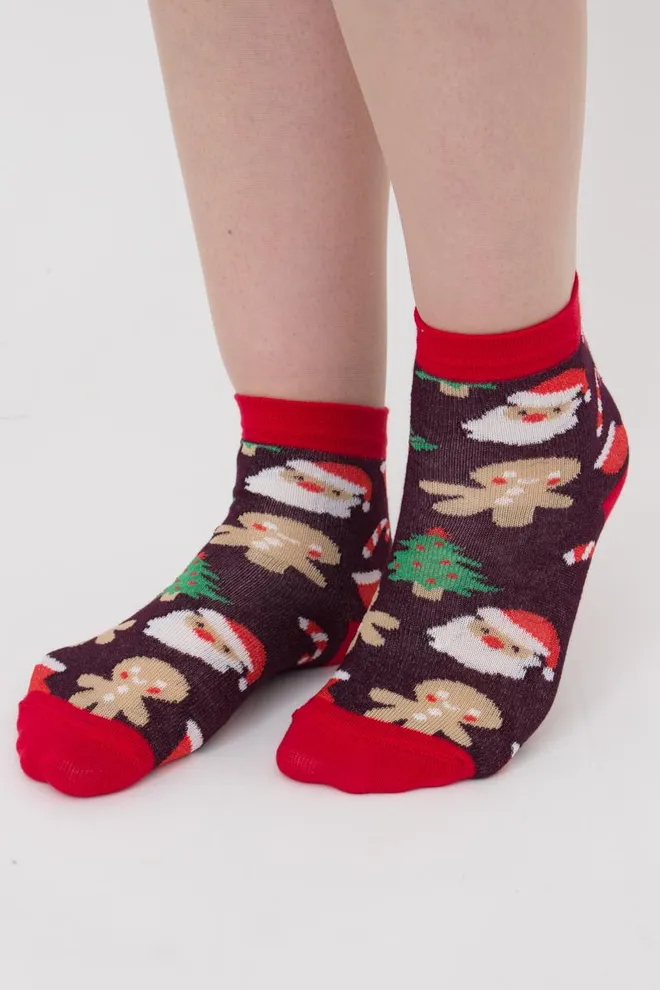 Шкарпетки дитячі класичні з малюнком Ks3 New Year (F) 2401 Giulia (vintage grape)