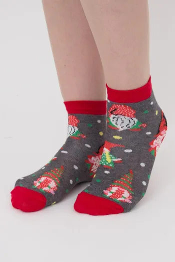 Шкарпетки дитячі класичні з малюнком Ks3 New Year (F) 2402 Giulia (dark grey melange) Шкарпетки дитячі класичні з малюнком Ks3 New Year (F) 2402 Giulia (dark grey melange)
