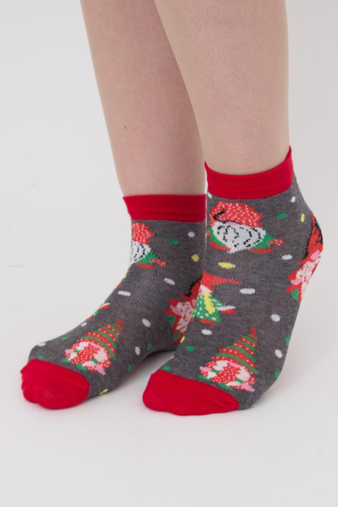 Носки детские классические с рисунком Ks3 New Year (F) 2402 Giulia (dark grey melange)