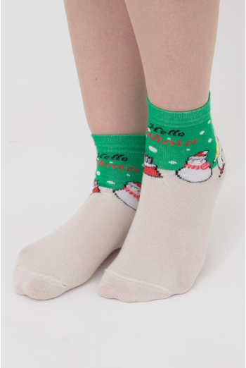 Носки детские классические с рисунком Ks3 New Year (F) 2403 Giulia (island green)