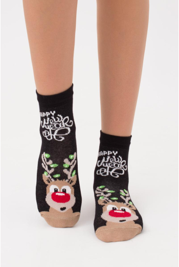 Шкарпетки дитячі новорічні KS2 New Year 2103 Giulia (black) Шкарпетки дитячі новорічні KS2 New Year 2103 Giulia (black)
