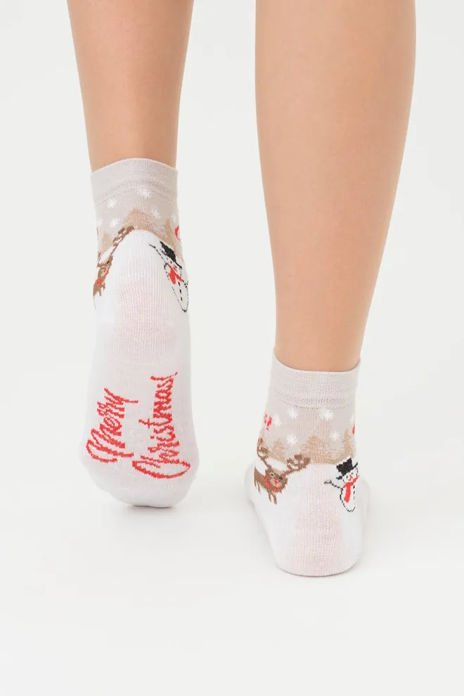 Шкарпетки дитячі класичні з малюнком Ks3 New Year 2305 Giulia (white)