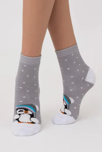 Шкарпетки дитячі короткі з махрою Ks3 terry 011 Giulia (steel)