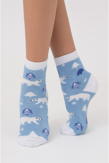 Носки детские короткие с махрой Ks3 terry 012 Giulia (baby blue)
