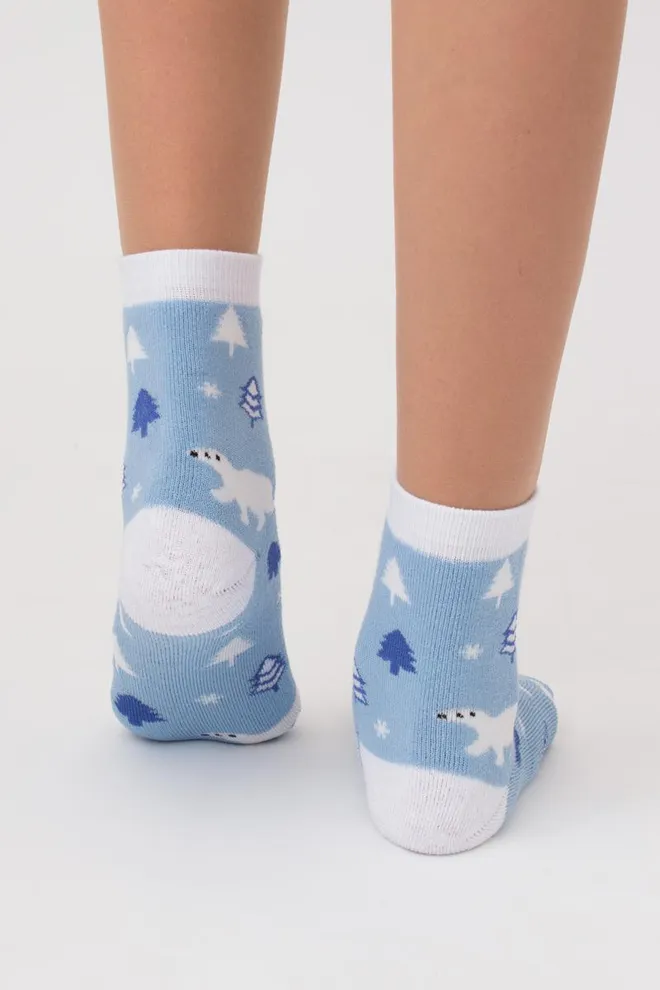 Носки детские короткие с махрой Ks3 terry 012 Giulia (baby blue)