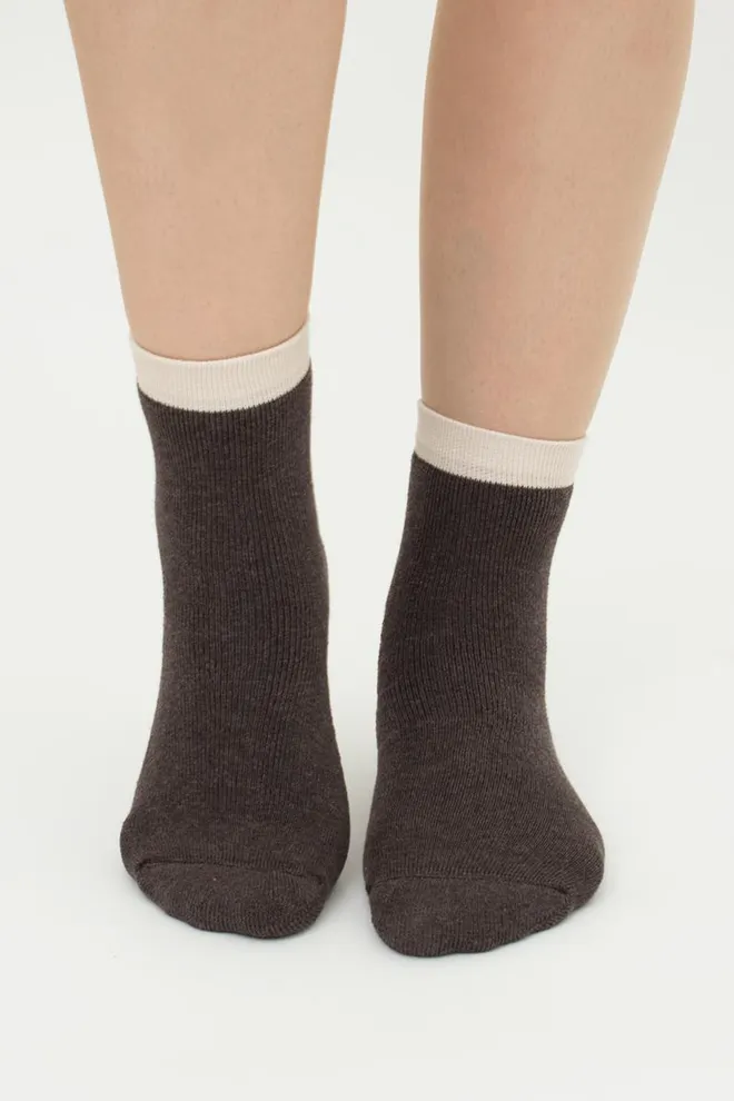 Шкарпетки дитячі класичні з махрою Ks3 Terry 013 Giulia (caffe melange), коричневий