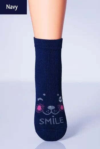 Шкарпетки дитячі класичні з малюнком кота KSL-001 Giulia (navy)