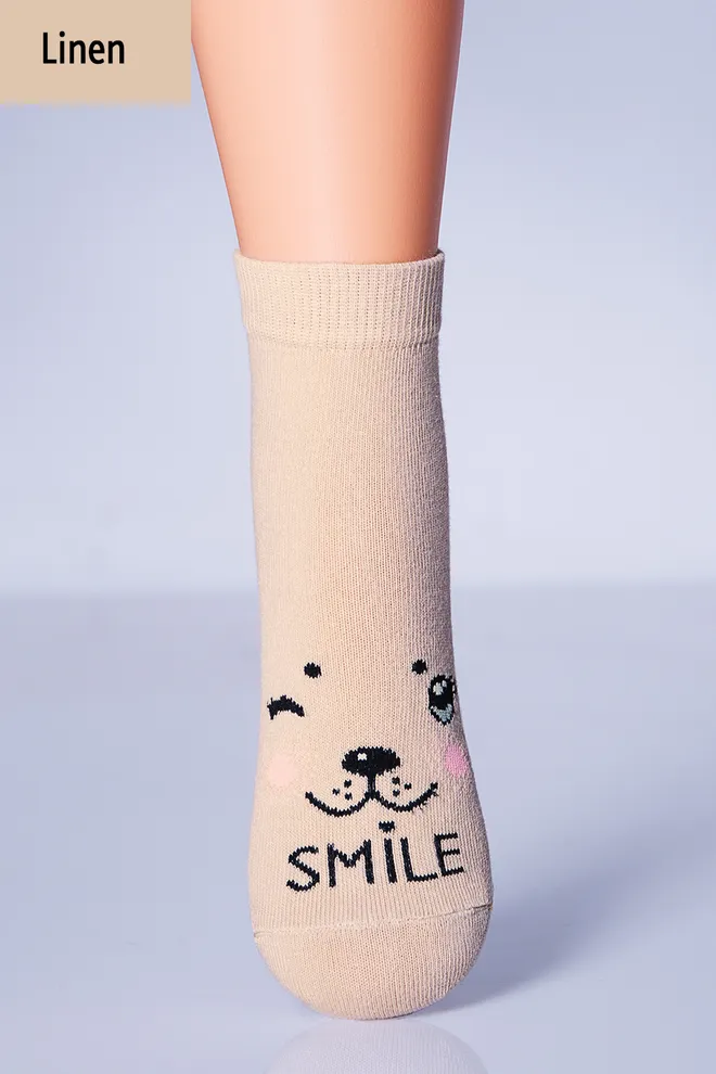 Носки детские классические с рисунком кота KSL-001 Giulia (linen)