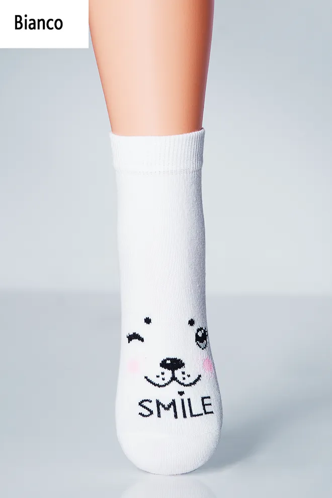 Носки детские классические с рисунком кота KSL-001 Giulia (bianco)