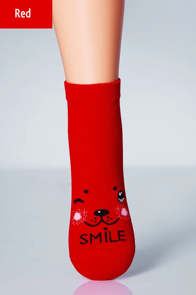 Носки детские классические с рисунком кота KSL-001 Giulia (red)