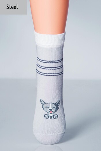 KSL-002 Дитячі шкарпетки з малюнком собачки TM GIULIA (steel) KSL-002 Дитячі шкарпетки з малюнком собачки TM GIULIA (steel)