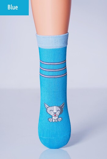 KSL-002 Дитячі шкарпетки з малюнком собачки TM GIULIA  (blue)