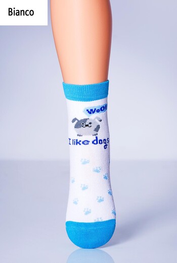 KSL-006 Дитячі шкарпетки з малюнком собачки TM GIULIA (bianco) KSL-006 Дитячі шкарпетки з малюнком собачки TM GIULIA (bianco)