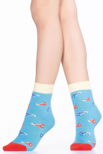Носки детские классические с рисунком кед Ksl 008 Calzino Giulia (blue), голубой Носки детские классические с рисунком кед Ksl 008 Calzino Giulia (blue), голубой