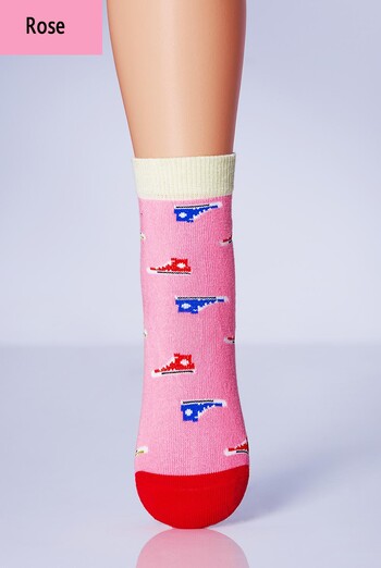 Носки детские классические с рисунком кед Ksl 008 Calzino Giulia (rose), розовый Носки детские классические с рисунком кед Ksl 008 Calzino Giulia (rose), розовый