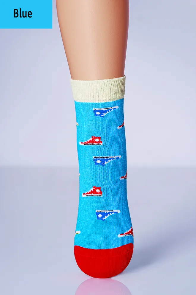 Шкарпетки дитячі класичні з малюнком кедів Ksl 008 Calzino Giulia (blue), блакитний