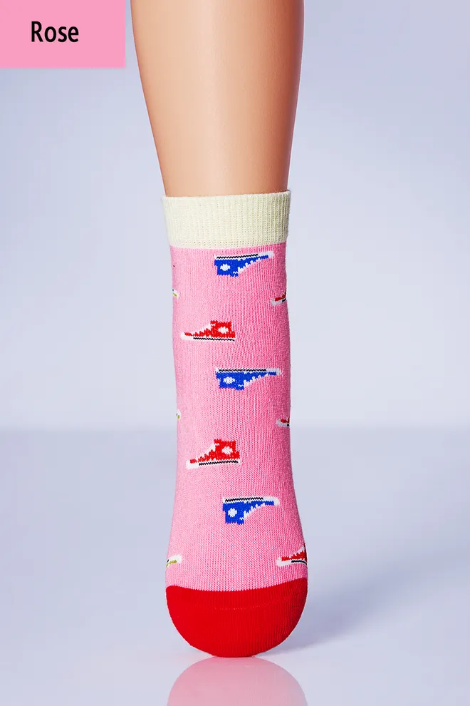 Шкарпетки дитячі класичні з малюнком кедів Ksl 008 Calzino Giulia (rose), рожевий