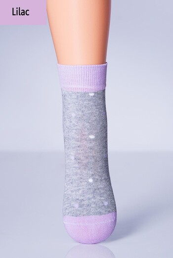 KSL-010 MELANGE Дитячі шкарпетки в горох TM GIULIA (lilac) KSL-010 MELANGE Дитячі шкарпетки в горох TM GIULIA (lilac)