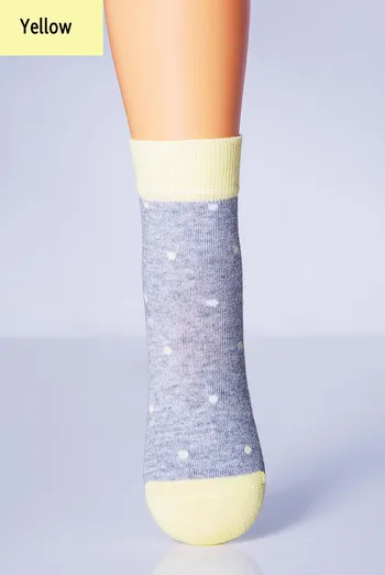 KSL-010 MELANGE Дитячі шкарпетки в горох TM GIULIA  (yellow)