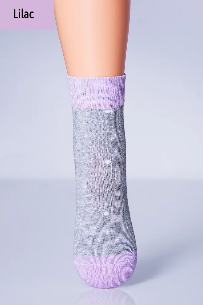 KSL-010 MELANGE Детские носки в горох TM GIULIA  (lilac)