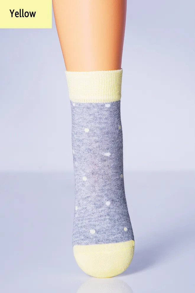 KSL-010 MELANGE Детские носки в горох TM GIULIA  (yellow)