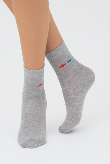 Шкарпетки дитячі класичні з малюнком KSL 016 MELANGE Giulia (grey melange), сірий Шкарпетки дитячі класичні з малюнком KSL 016 MELANGE Giulia (grey melange), сірий