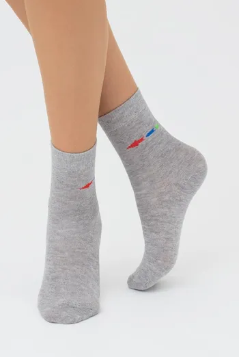 Шкарпетки дитячі класичні з малюнком KSL 016 MELANGE Giulia (grey melange), сірий