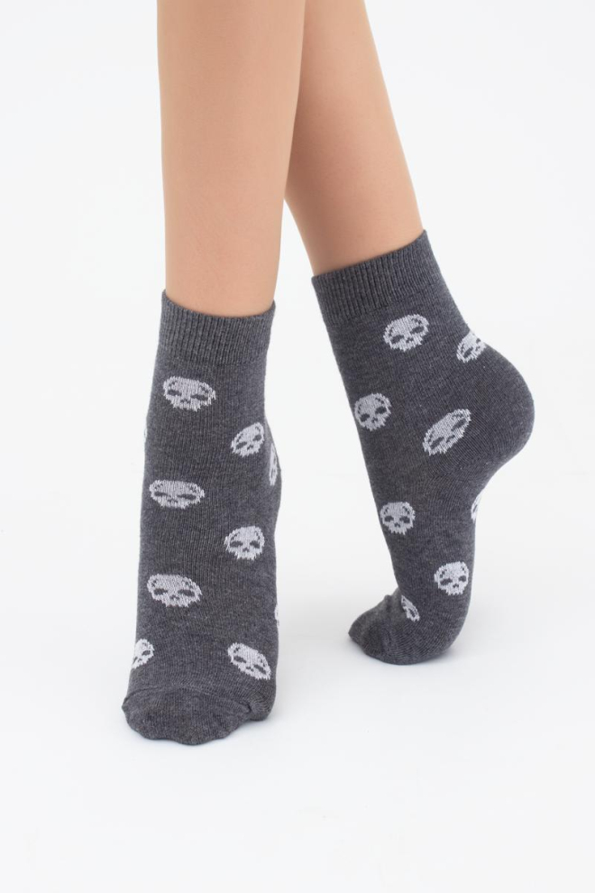 Шкарпетки дитячі класичні з малюнком Ksl 019 Melange Giulia (deep grey melange), сірий