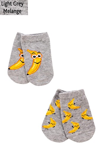 Шкарпетки дитячі короткі з бананами KSS komplekt-003 Giulia 2 пари (light grey melange) Шкарпетки дитячі короткі з бананами KSS komplekt-003 Giulia 2 пари (light grey melange)