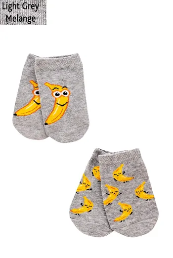 Шкарпетки дитячі короткі з бананами KSS komplekt-003 Giulia 2 пари (light grey melange) Шкарпетки дитячі короткі з бананами KSS komplekt-003 Giulia 2 пари (light grey melange)