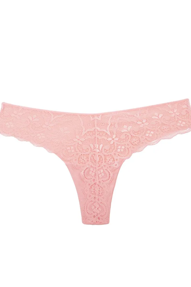 Жіночі мереживні труси бразиліана L5128b-m Giulia (ПУДРА )