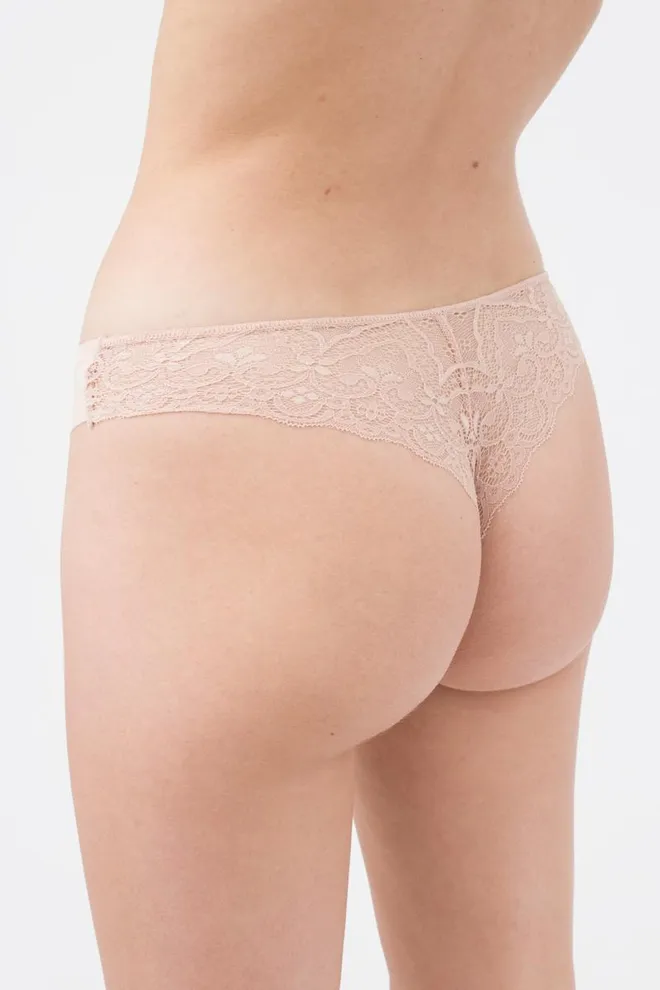 Жіночі мереживні труси бразиліана L5128b-m Giulia (бежевый)