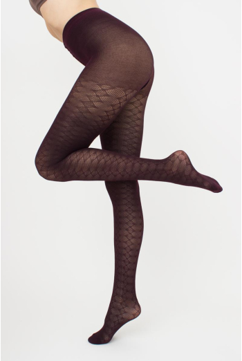 Теплые хлопковые колготки с узором Lacery 60 den model 1 Giulia (vintage grape) Теплые хлопковые колготки с узором Lacery 60 den model 1 Giulia (vintage grape)