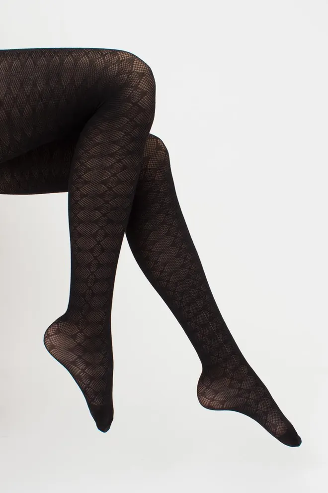 Теплі бавовняні колготки з візерунком Lacery 60 den model 1 Giulia (black)