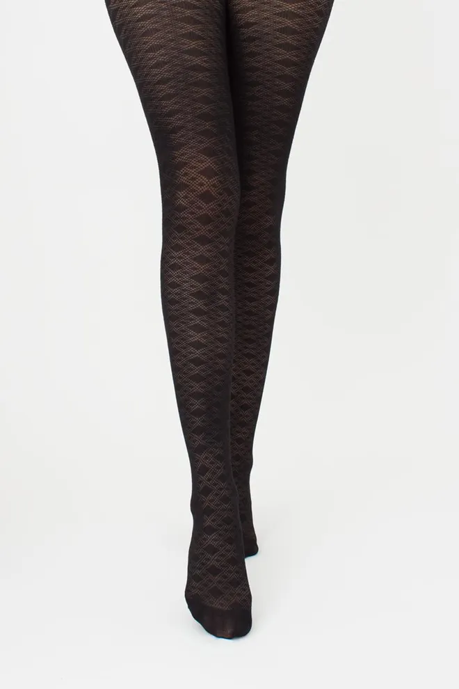 Теплі бавовняні колготки з візерунком Lacery 60 den model 3 Giulia (black), чорний