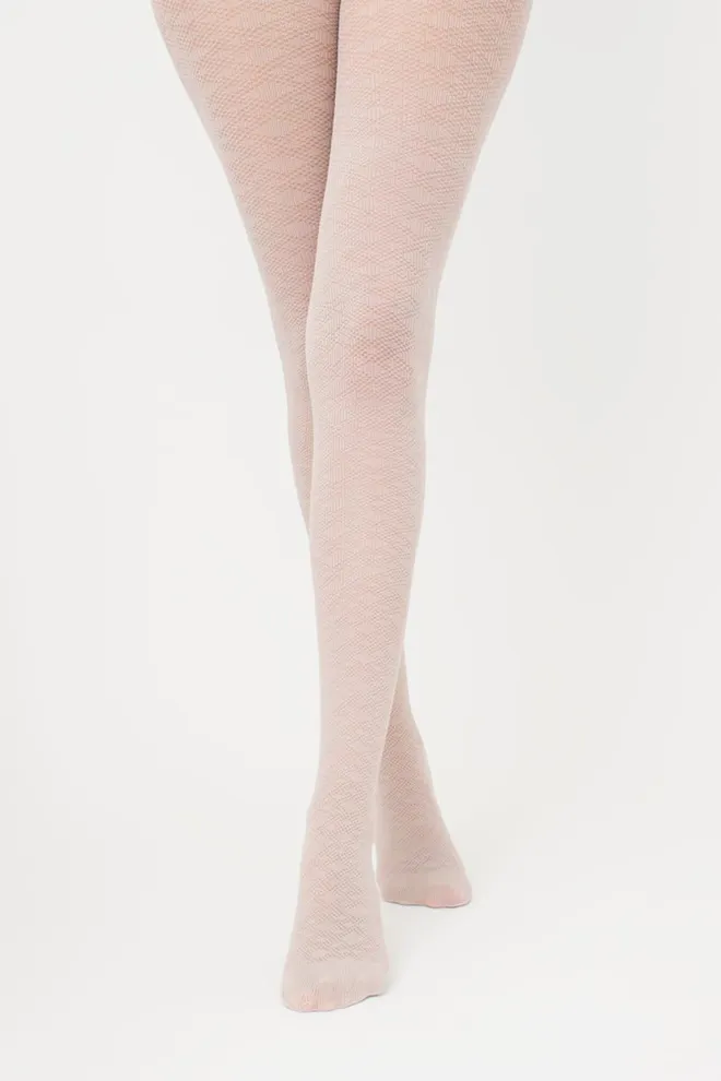 Теплі бавовняні колготки з візерунком Lacery 60 den model 3 Giulia (moonlight), бежевий