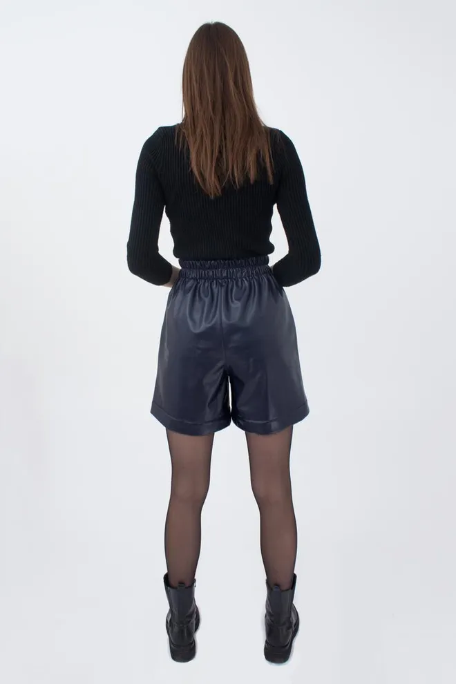 Шорти бермуди з екошкіри LEATHER LEGS 4206/090 Giulia (navy), синій