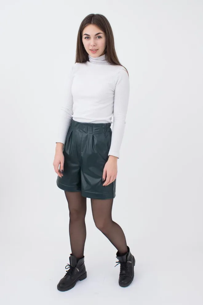 Шорти бермуди з екошкіри LEATHER LEGS 4206/090 Giulia (green), зелений