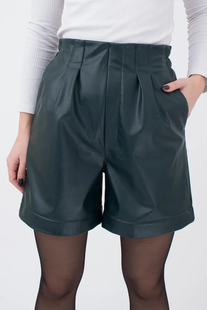 Шорти бермуди з екошкіри LEATHER LEGS 4206/090 Giulia (green), зелений