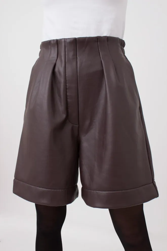 Шорти бермуди з екошкіри Leather legs 4206/090 Giulia (coffe)