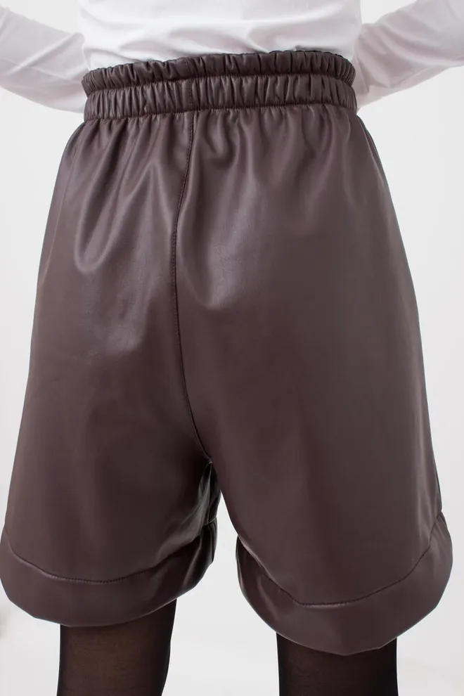 Шорти бермуди з екошкіри Leather legs 4206/090 Giulia (coffe)
