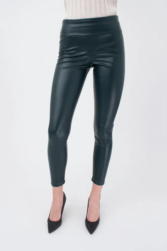 Легінси з екошкіри на флісі Leather legs 4310/090 Giulia (green)