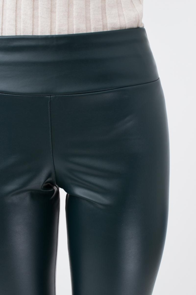 Легінси з екошкіри на флісі Leather legs 4310/090 Giulia (green)