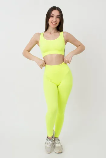 Безшовні легінси з мікрофібри LEGGINGS Giulia (yellow neon), жовтий Безшовні легінси з мікрофібри LEGGINGS Giulia (yellow neon), жовтий